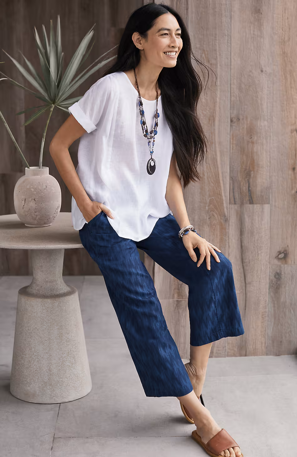 Pure Jill Indigo Dobby Crops