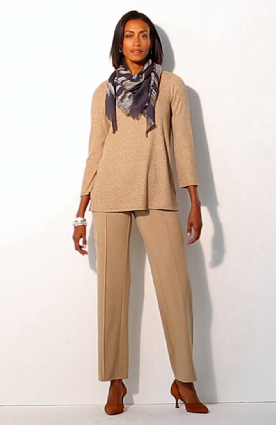 Wearever Waffle-Textured Boat-Neck Top