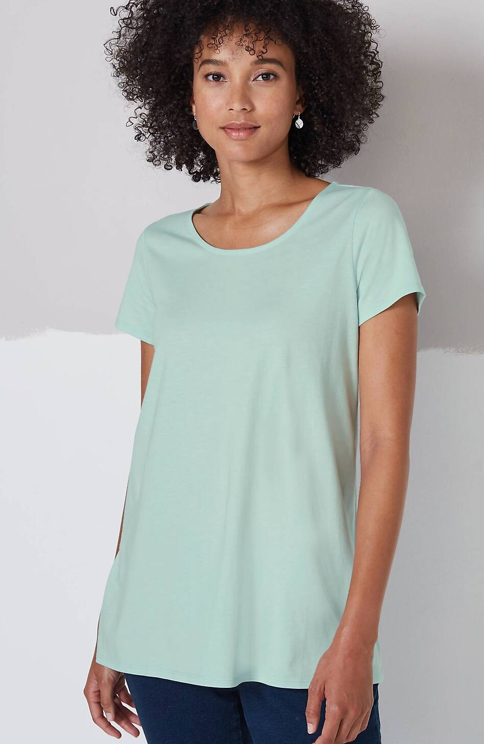 Pure Jill Scoop-Neck Elliptical Tee