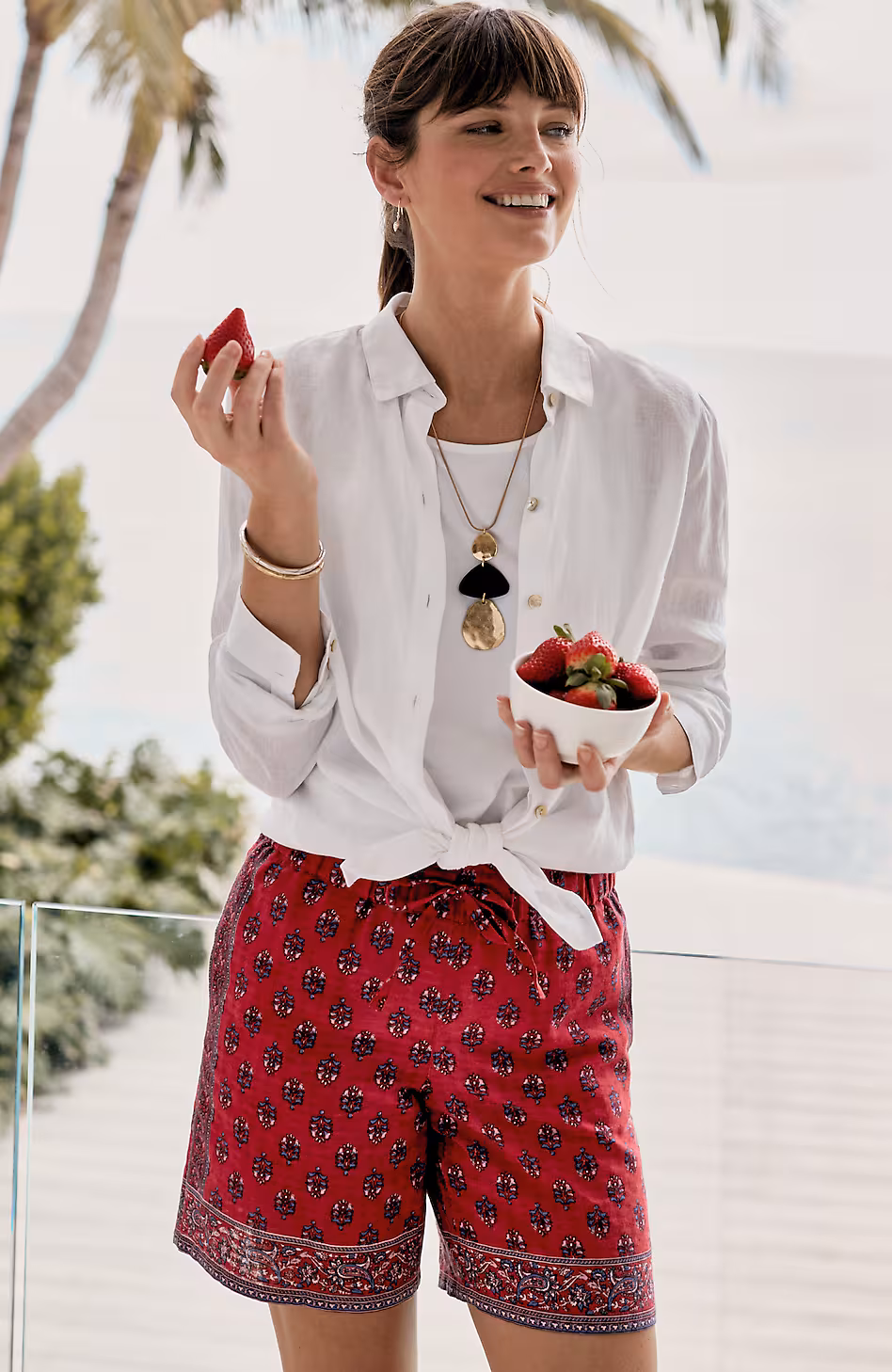 Free-Spirit Paisley Pull-On Shorts