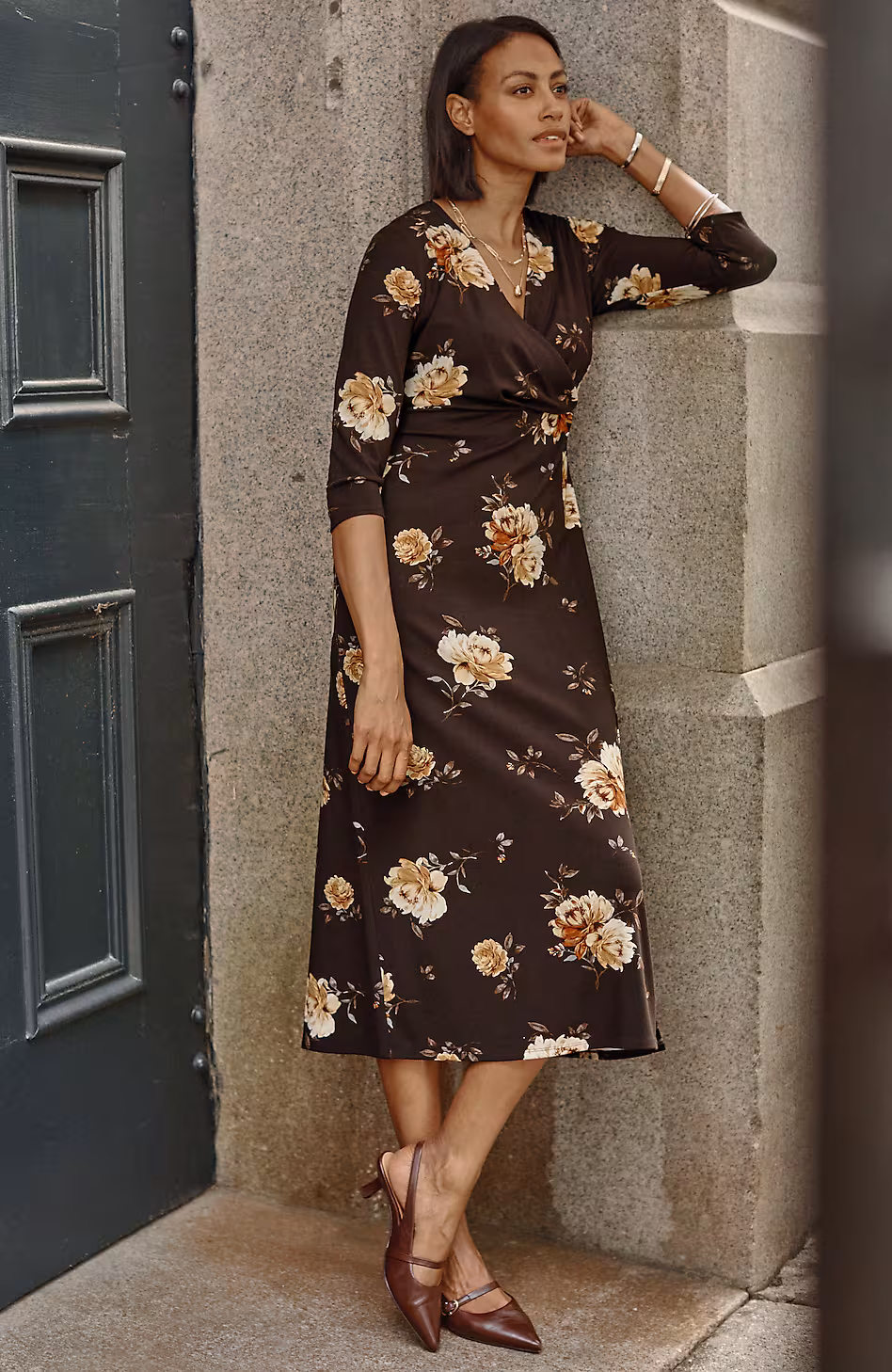 Wearever Rural Roses Surplice Dress