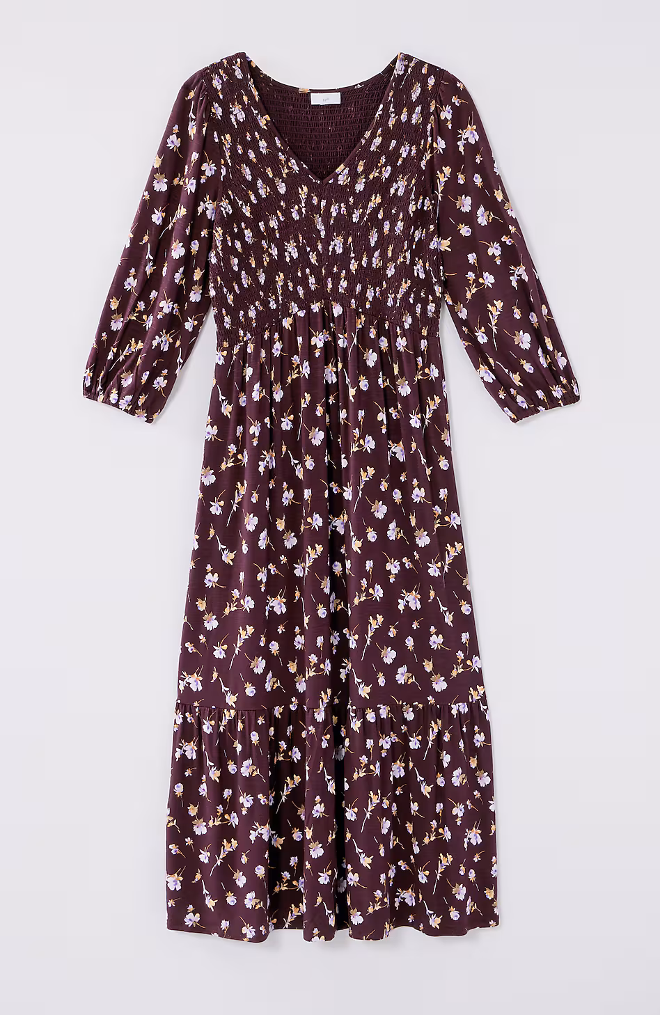 Tiered Flounced-Hem Midi Dress