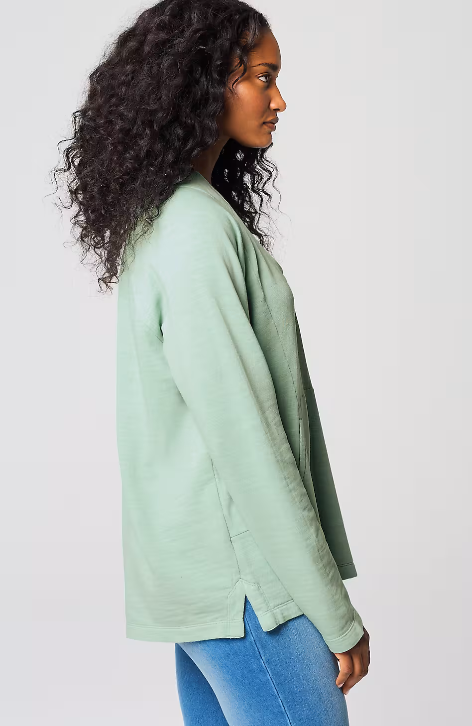 Pure Jill Tea-Dyed Front-Pocket Top