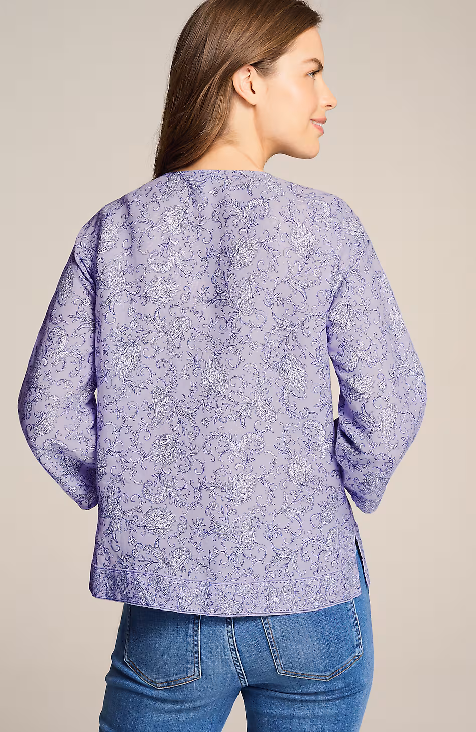 Linen Border-Printed Popover