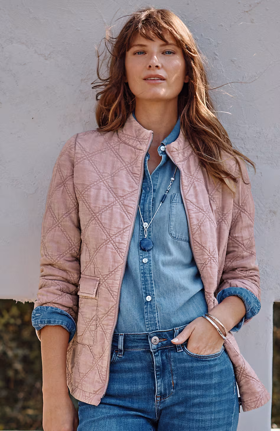 Quilted Zip-Front Jacket