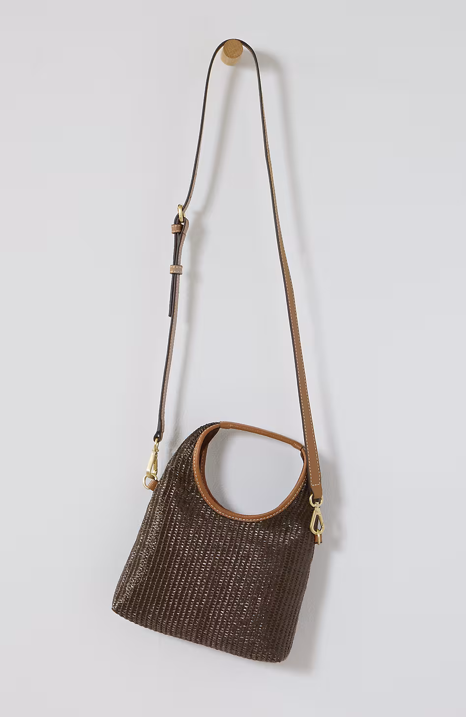 Straw & Leather Convertible Crossbody