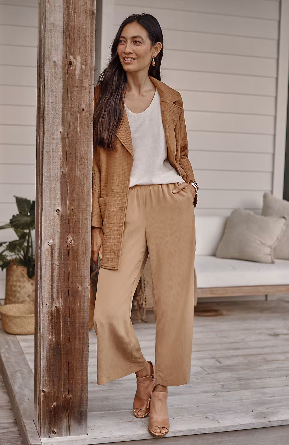 Pure Jill Sand-Washed Full-Leg Crops