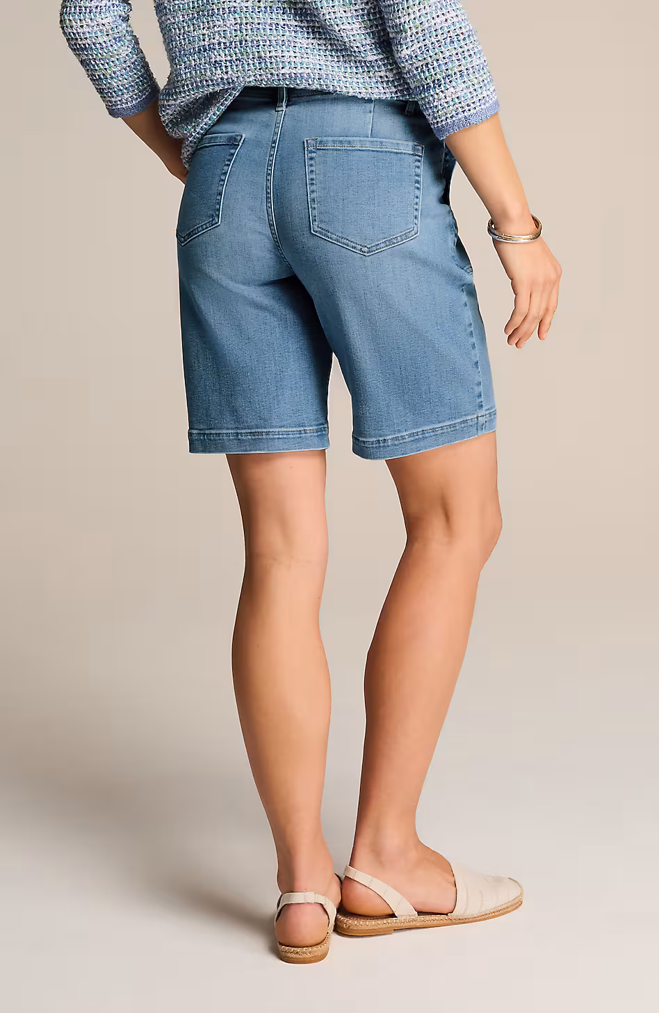 Denim Patch-Pocket Shorts