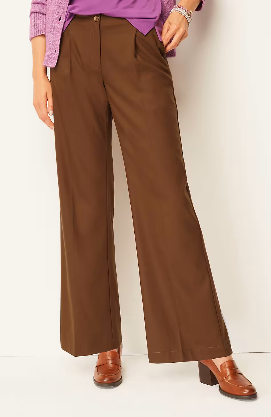 Pleated Wide-Leg Pants