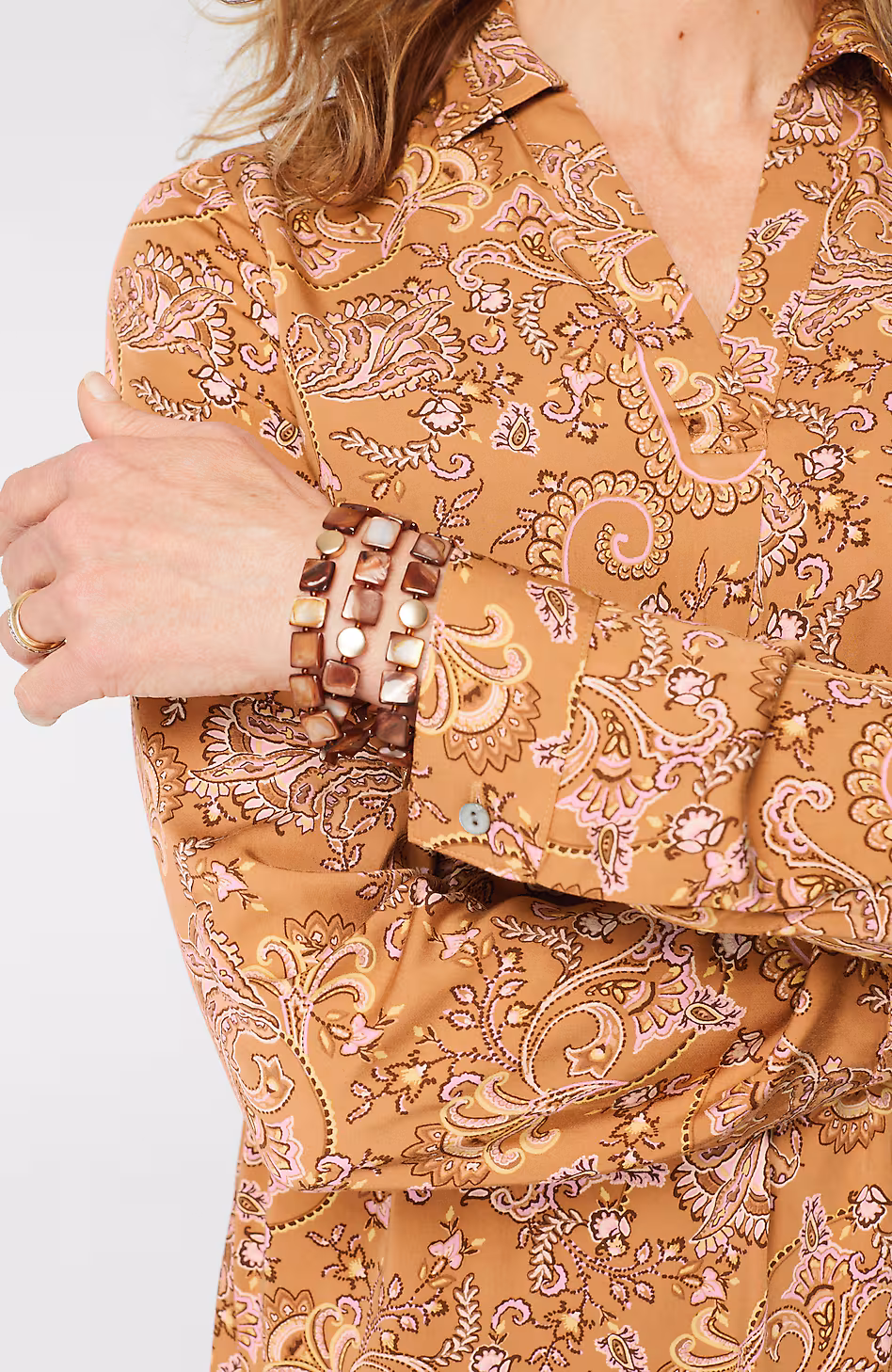 Paisley-Printed Satin Tunic