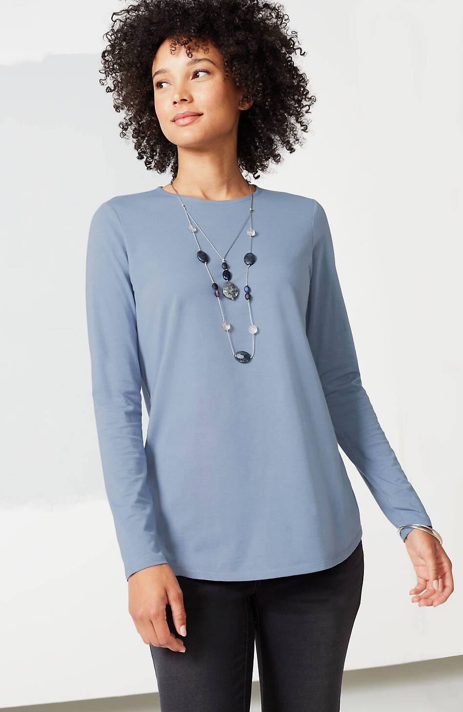 Pure Jill Long-Sleeve Shirttail Tee