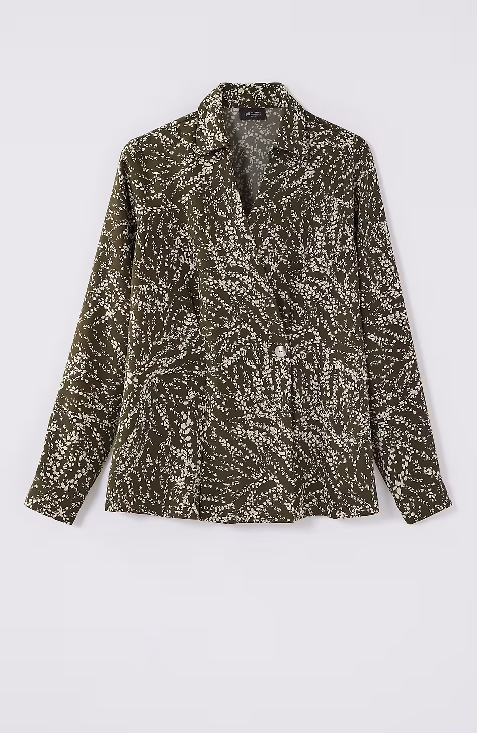 Wearever Easy-Care Pleated One-Button Top