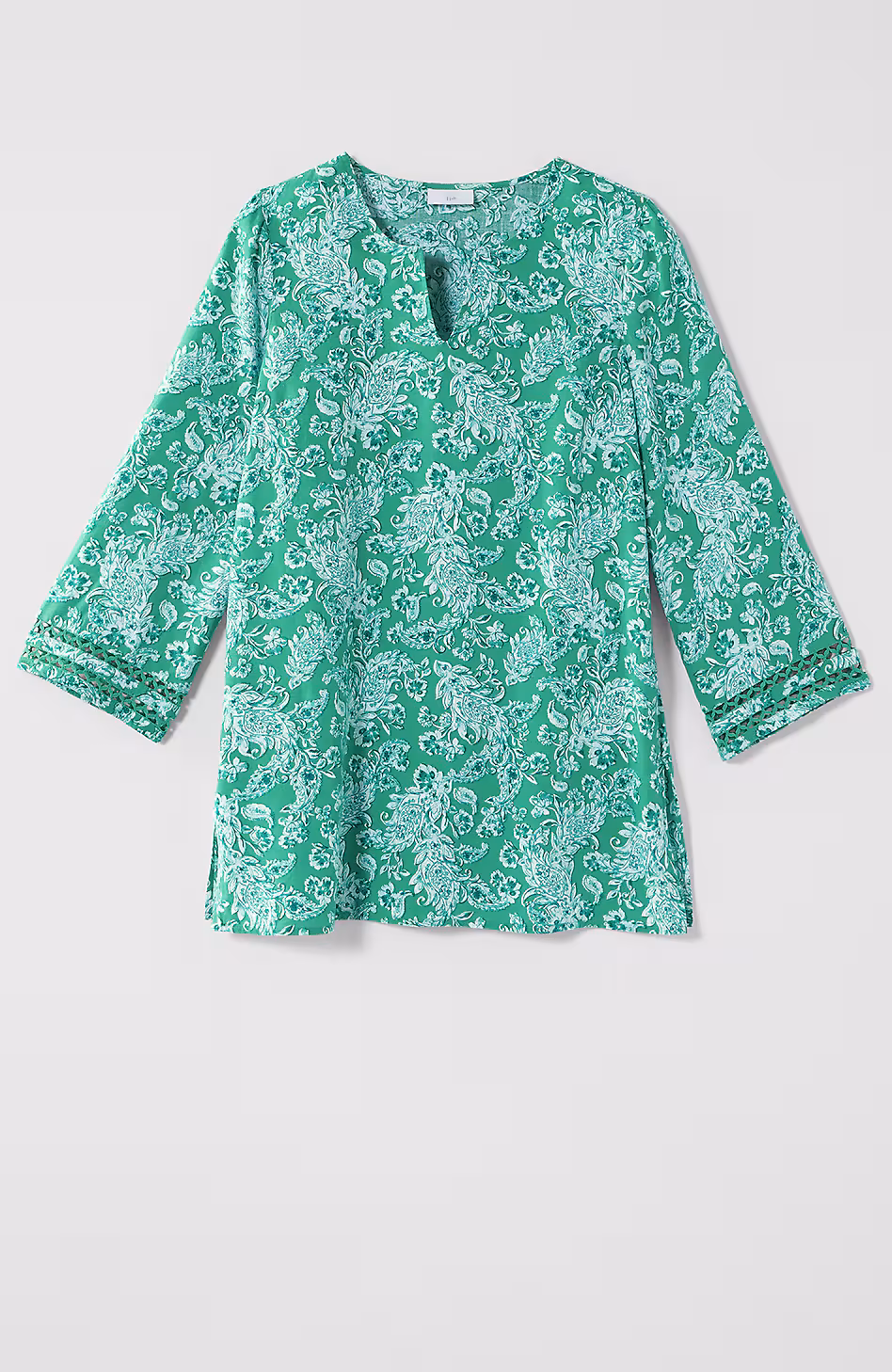 Linen-Blend Trimmed Tunic