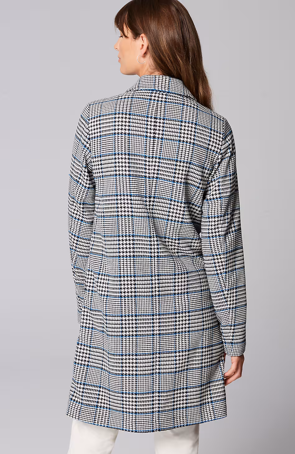 Long Plaid Duster Jacket