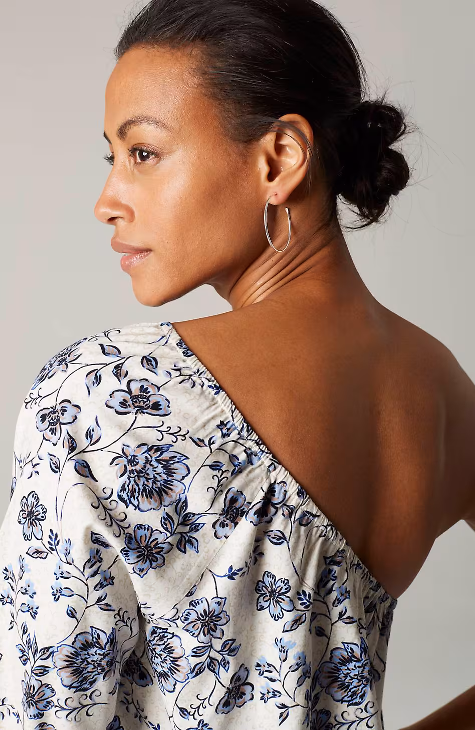 One-Shoulder Puff-Sleeve Top