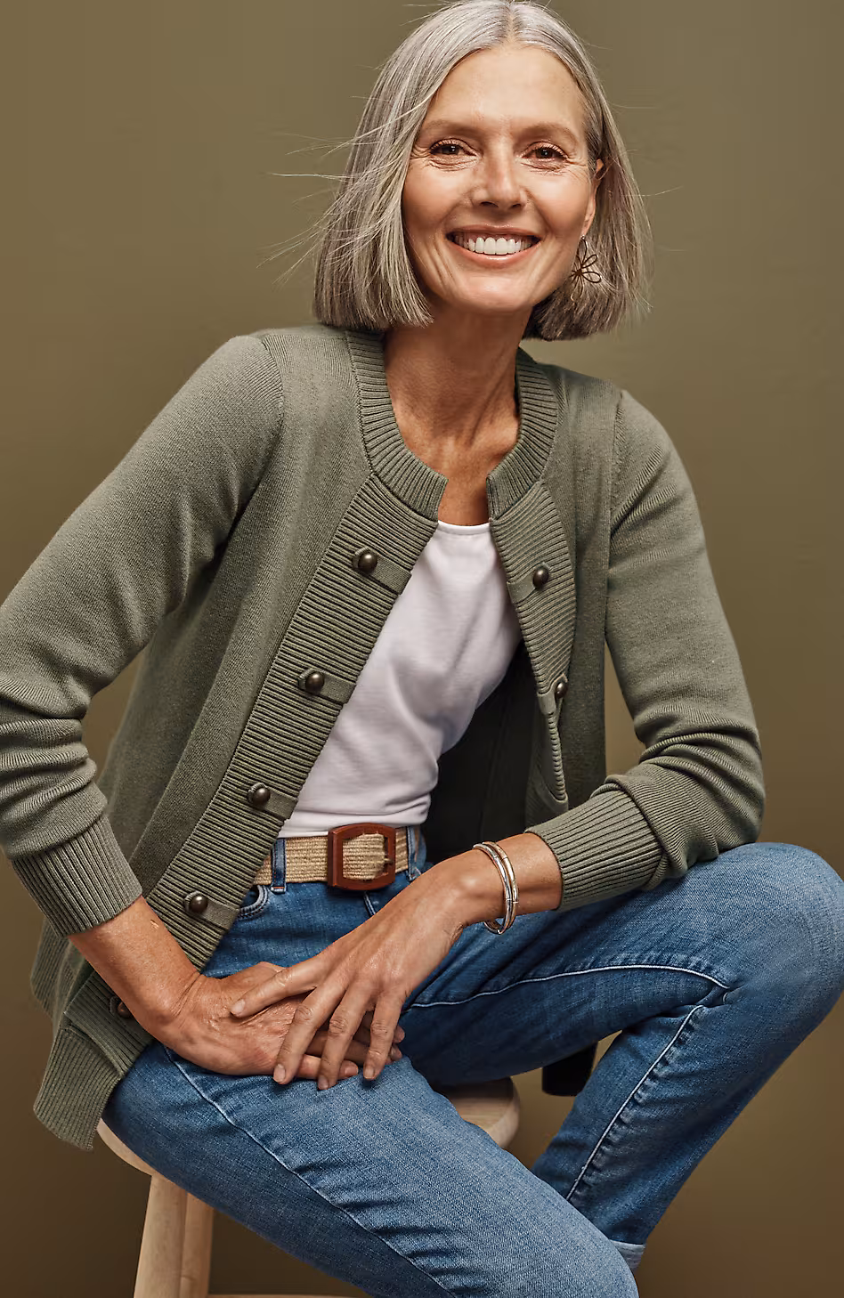 Button-Detailed Sweater-Jacket