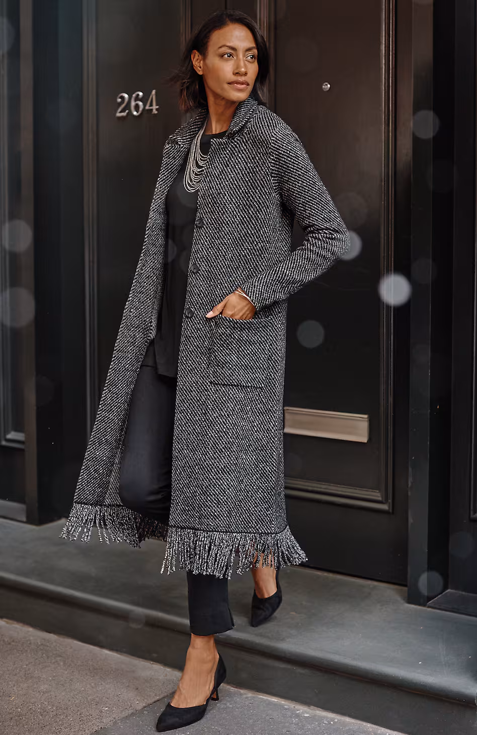 Wearever Tweed Fringed Topper