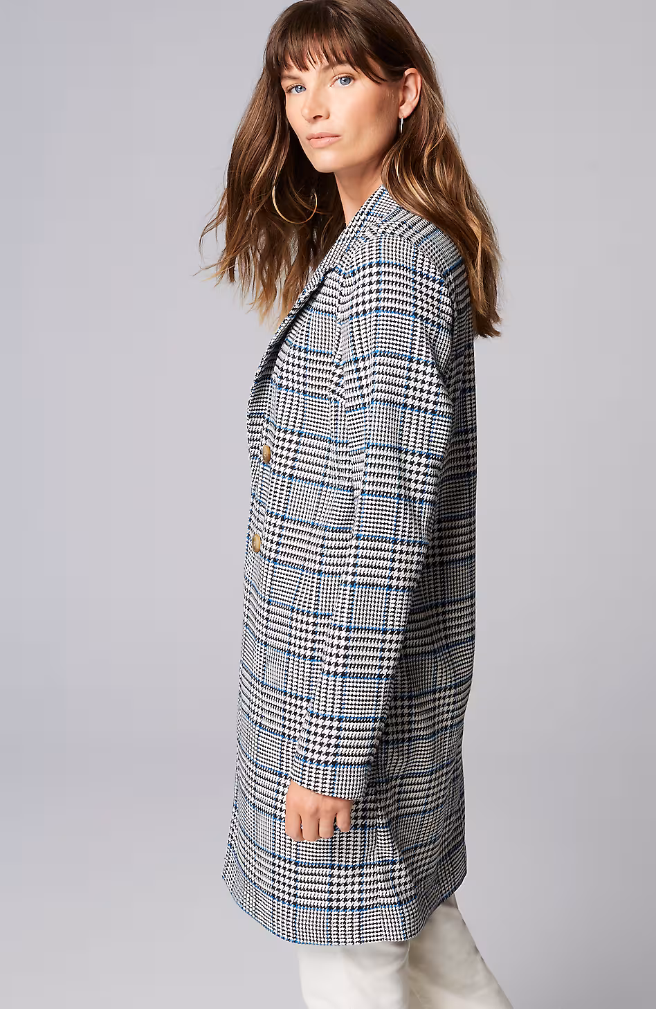 Long Plaid Duster Jacket