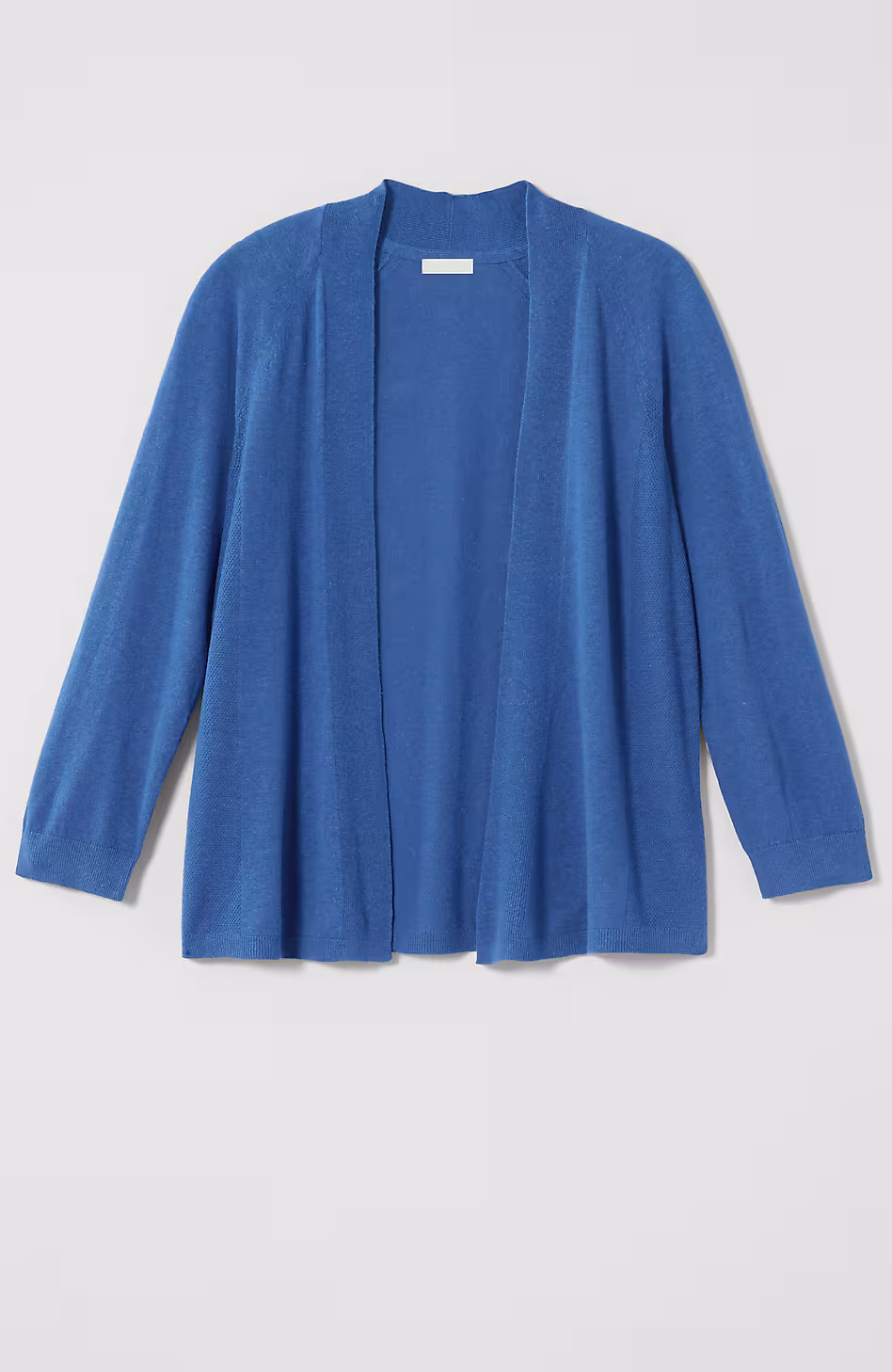 Fine-Textured-Seams Open-Front Cardi