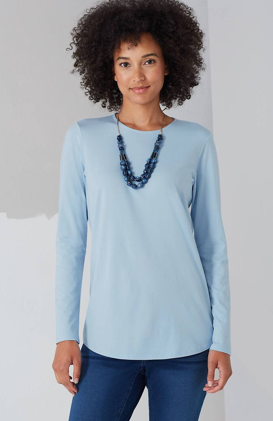 Pure Jill Long-Sleeve Shirttail Tee