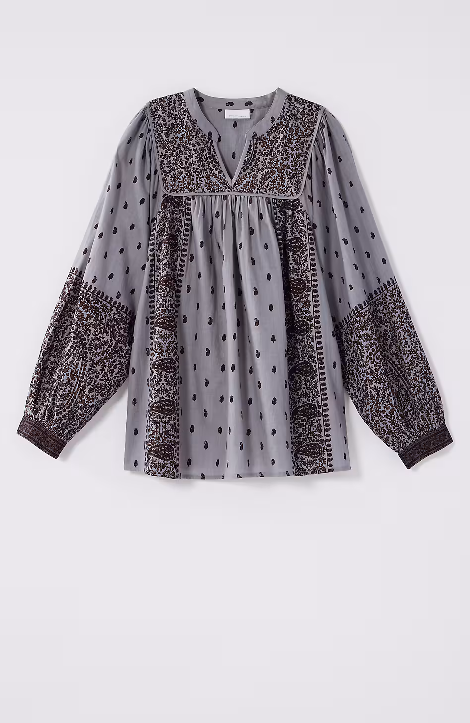 Pure Jill Block-Printed Paisley Top