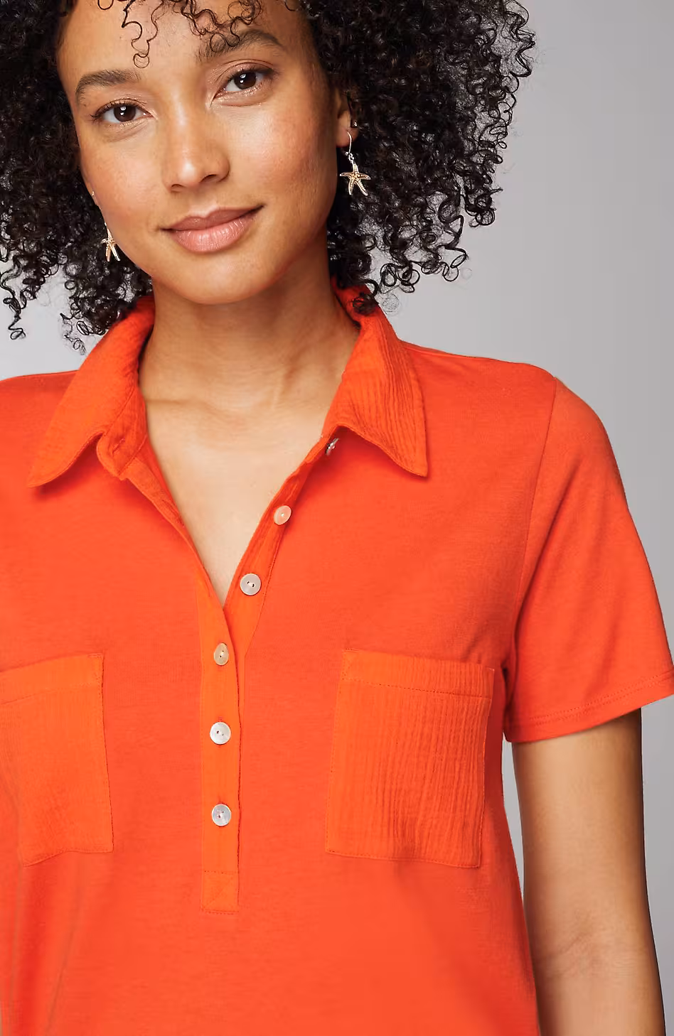 Cotton-Gauze Mixed-Media Tunic