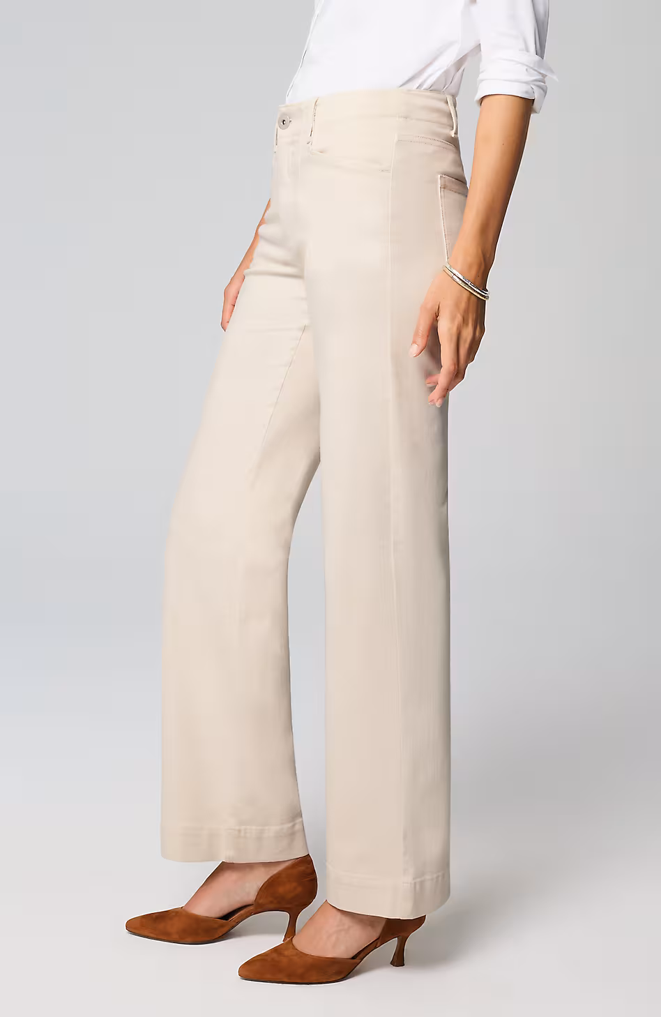 High-Rise Angled-Pocket Wide-Leg Jeans