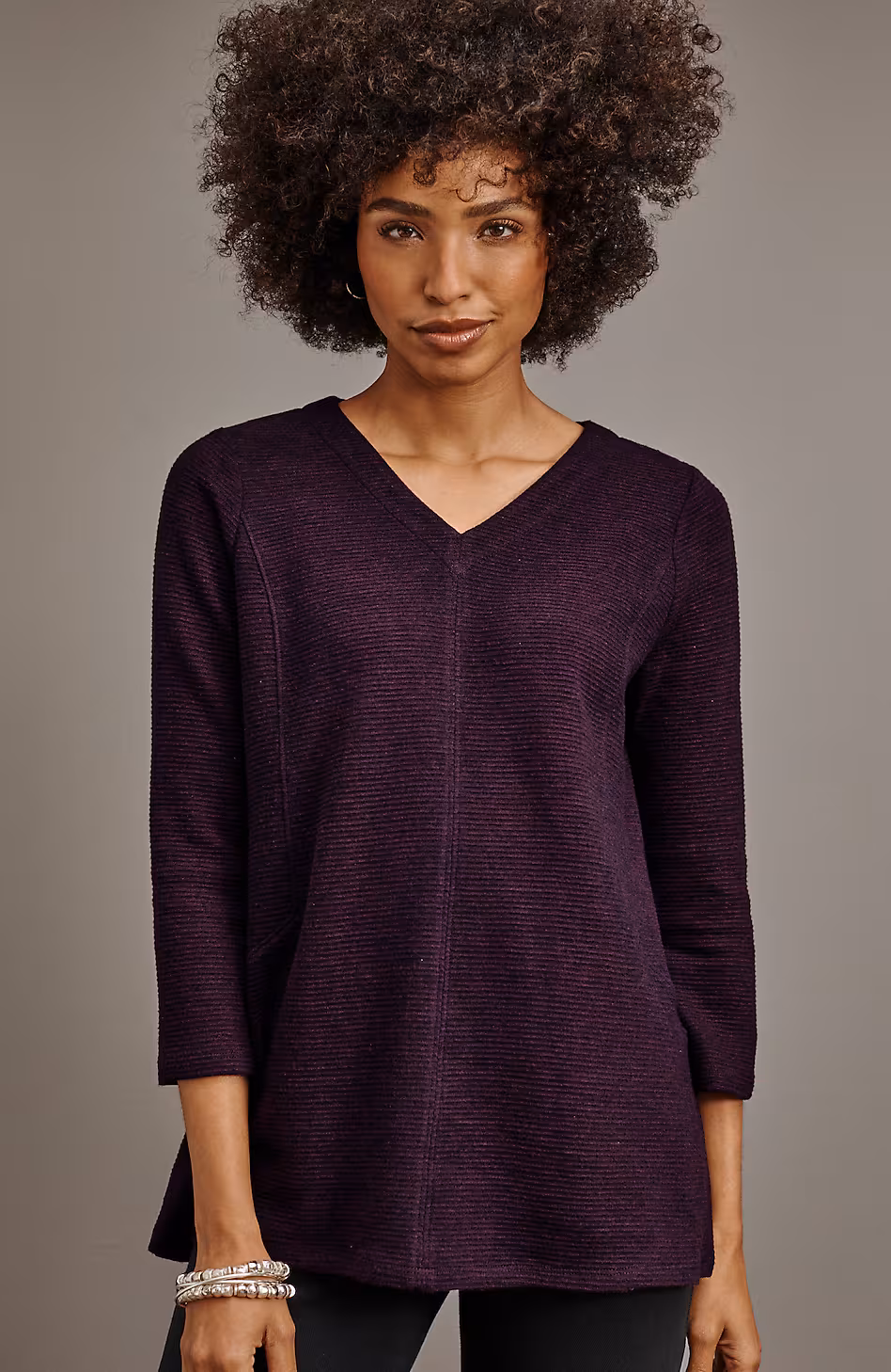 Wearever Double V-Neck Ottoman Top