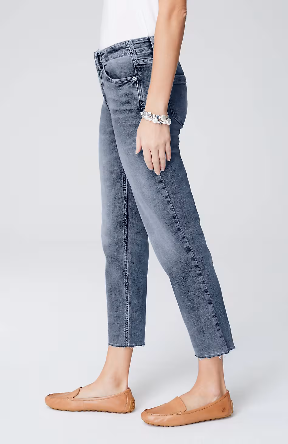 High-Rise Fringe-Hem Crops