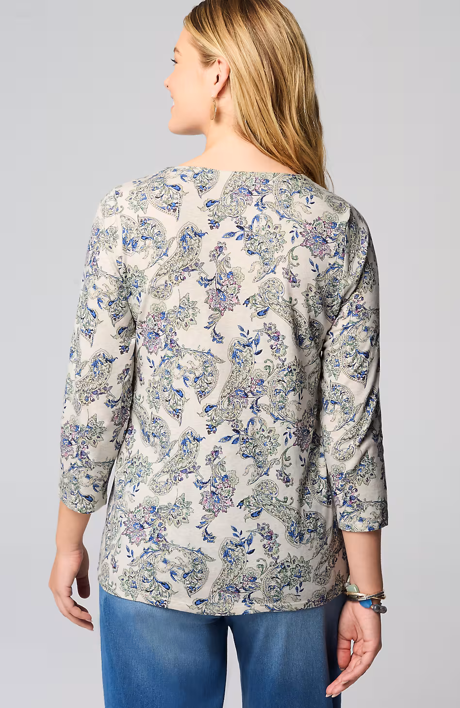 Pure Jill Printed V-Neck Tee