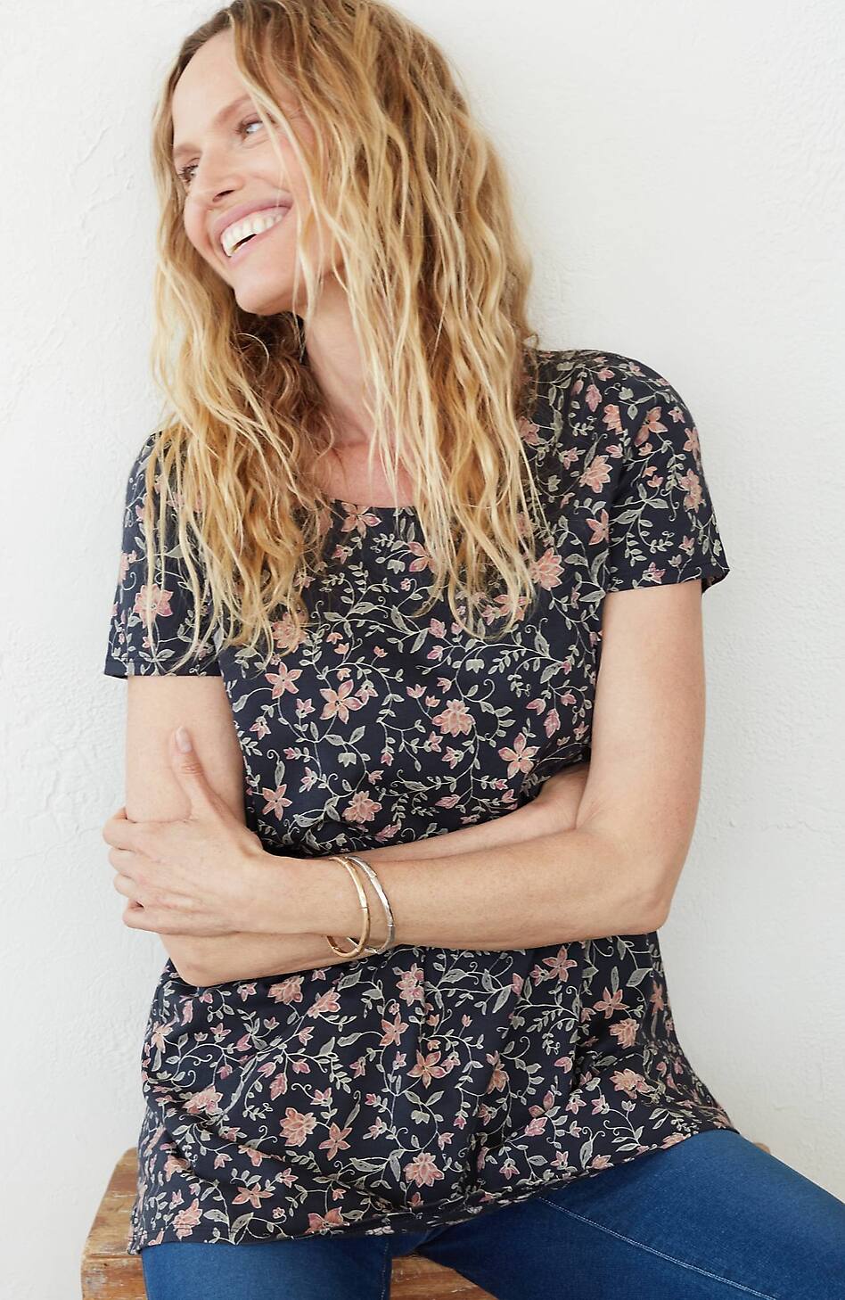 Pure Jill Scoop-Neck Elliptical Tee