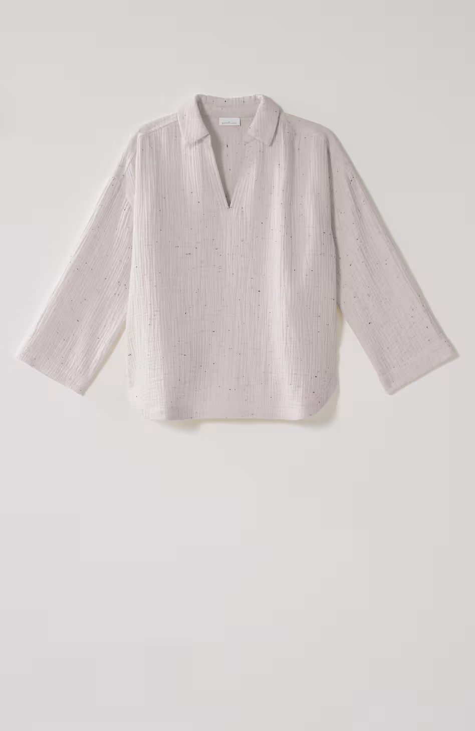 Pure Jill Textured Cotton-Gauze Collared Top