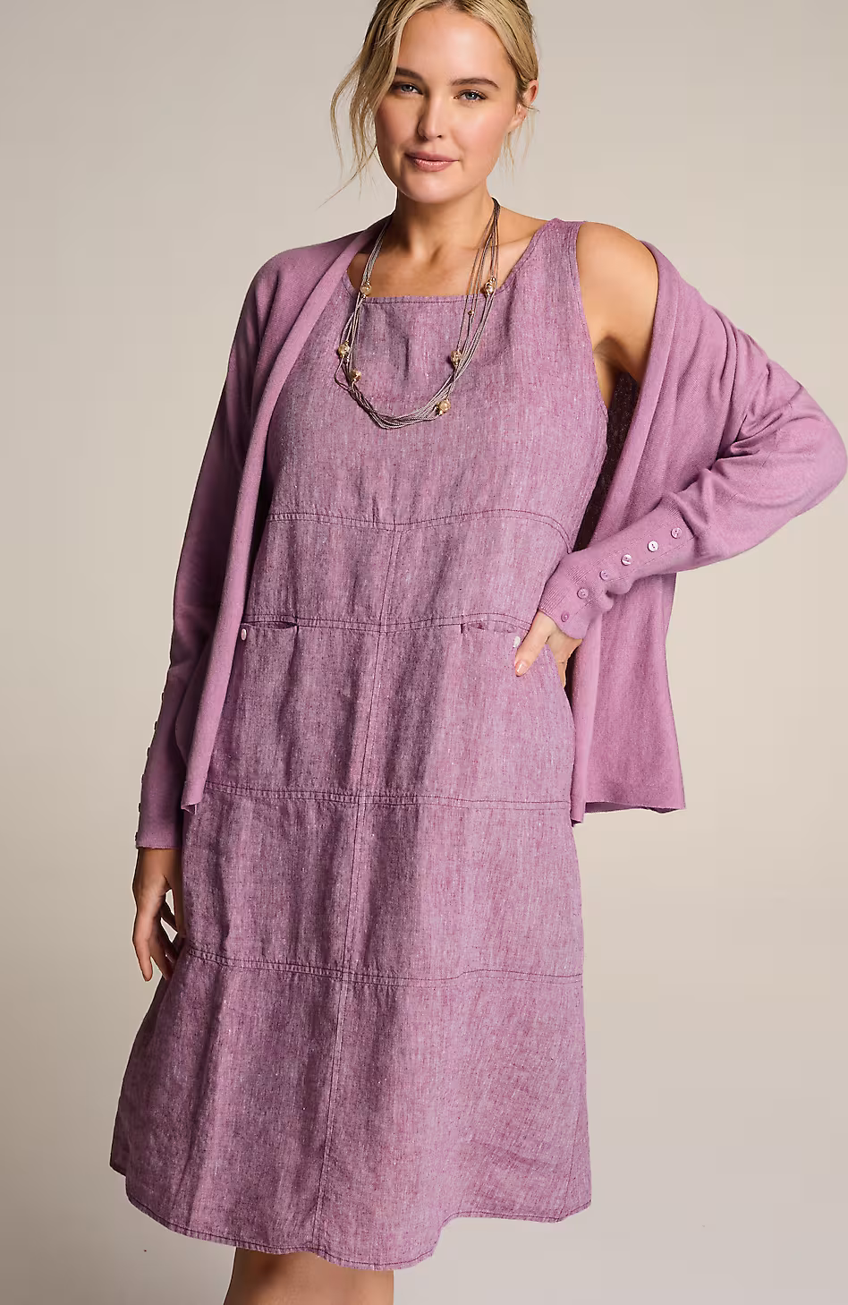 Pure Jill Seamed Linen Dress