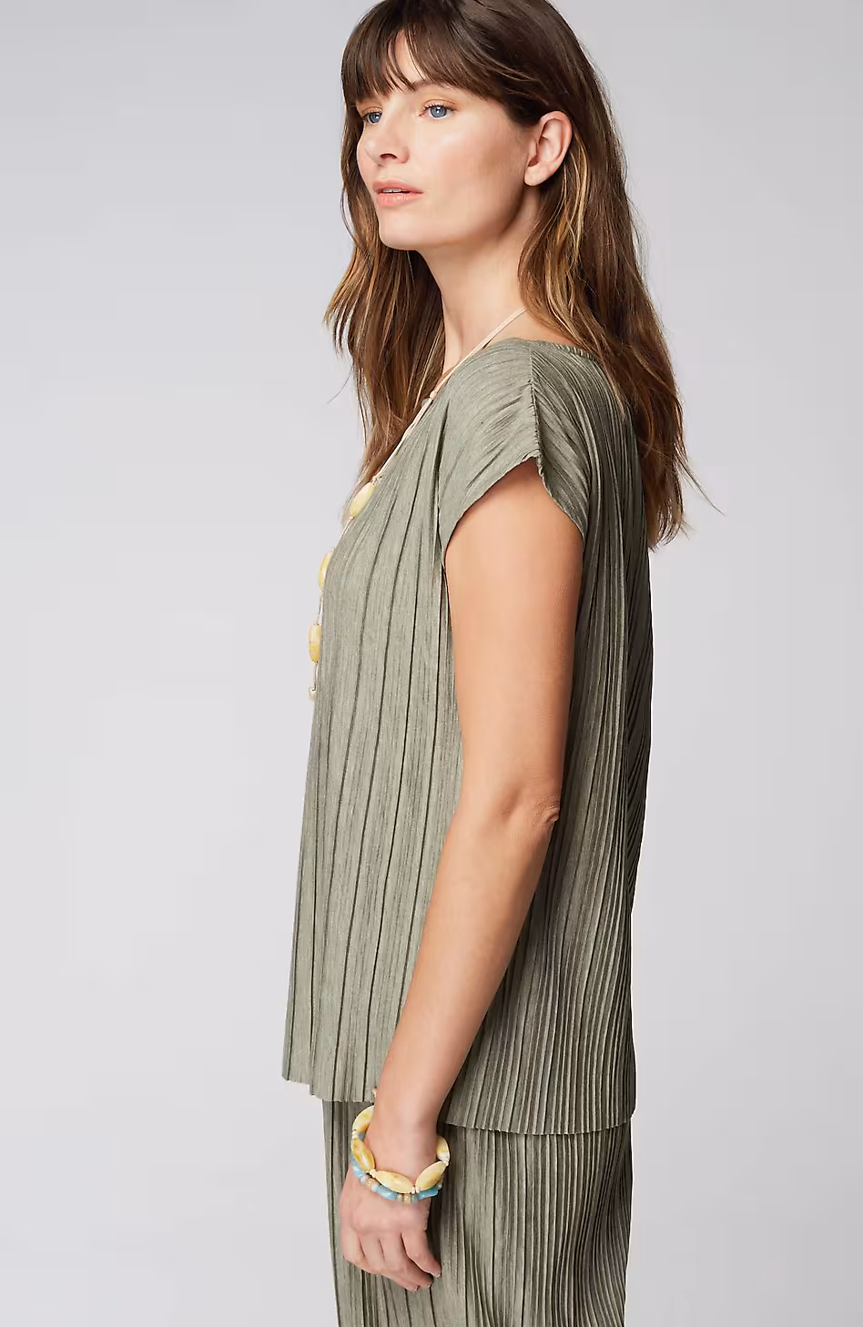 Pure Jill Pleated Dolman-Sleeve Top