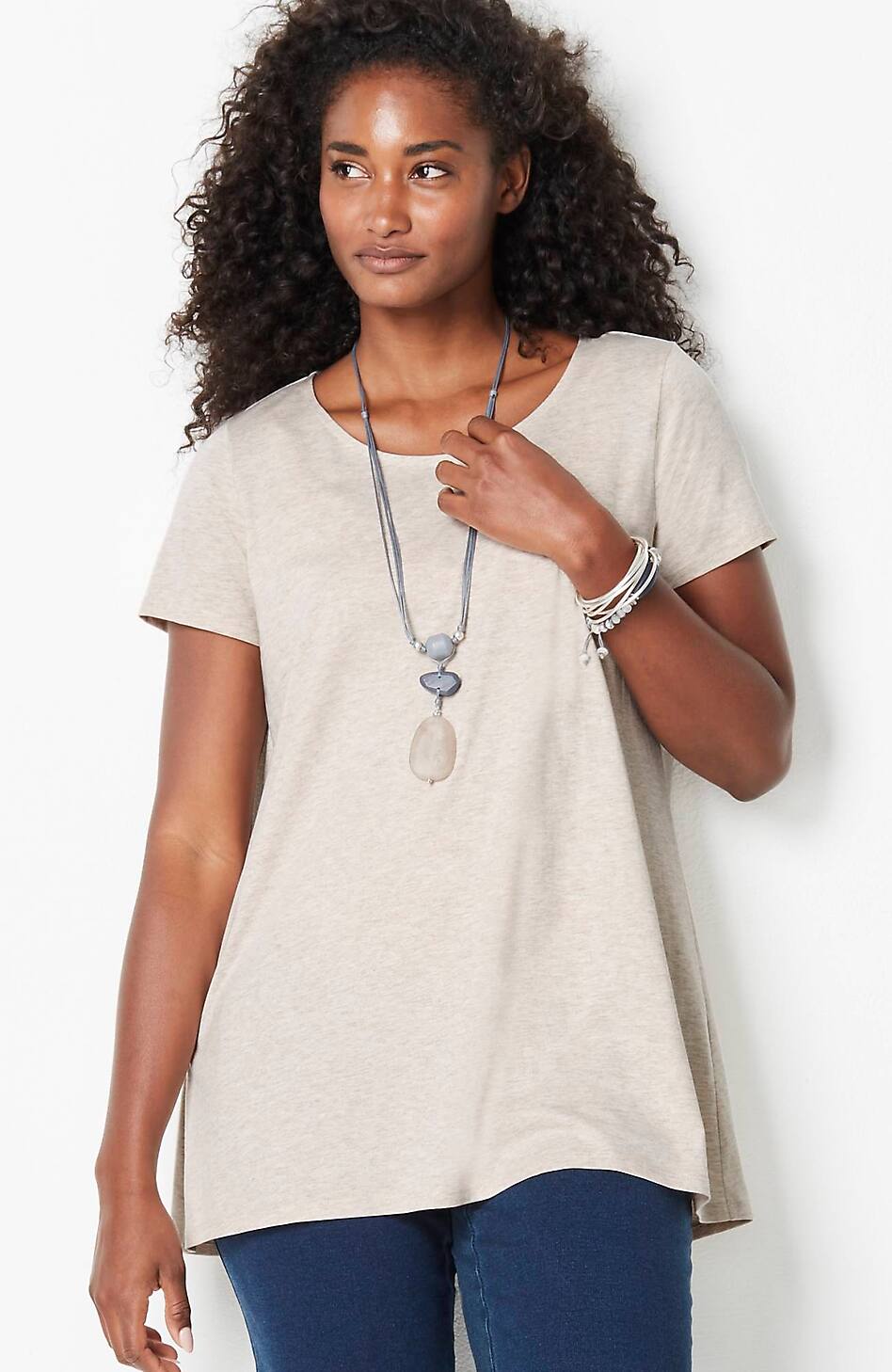 Pure Jill Scoop-Neck Elliptical Tee