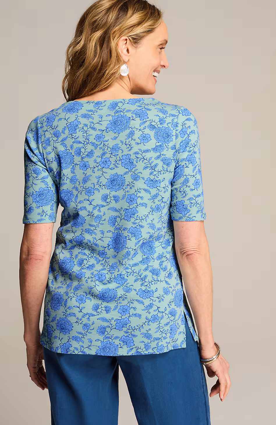 Pima-Slub Elbow-Sleeve Tee