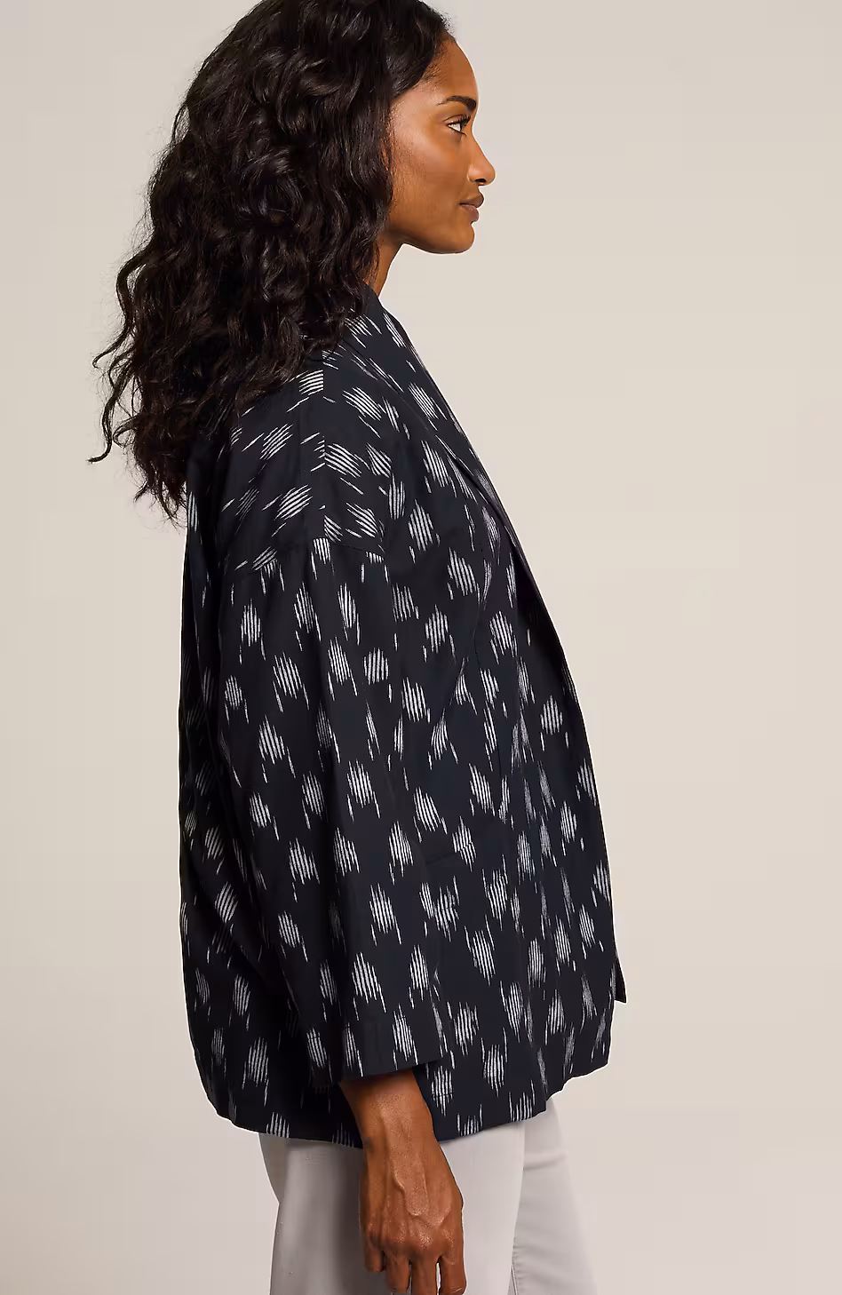 Pure Jill Ikat Open-Front Jacket