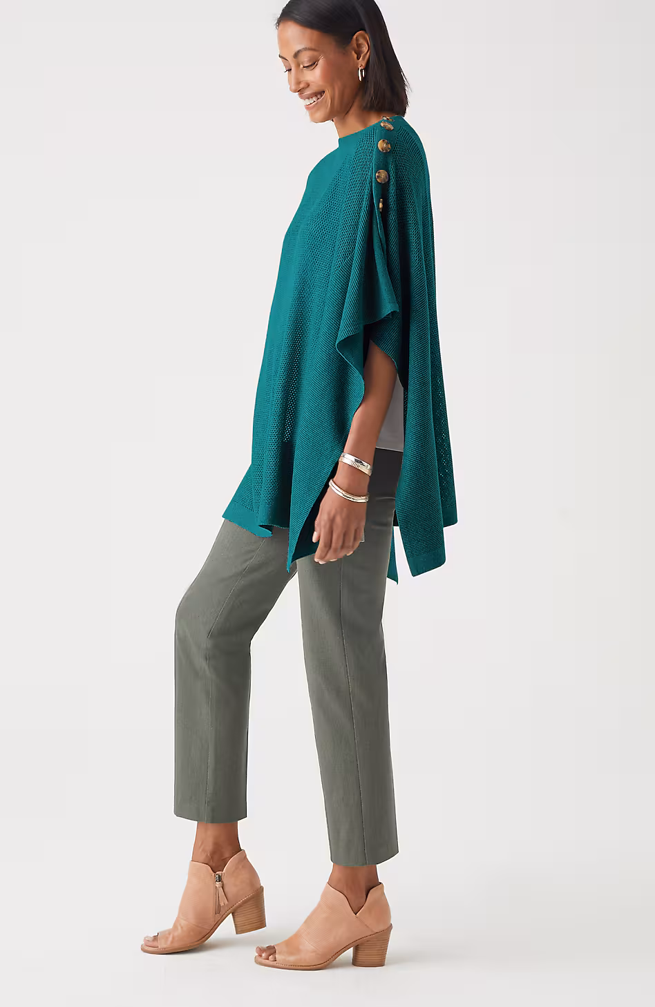 Rib-Knit Two-Way Poncho