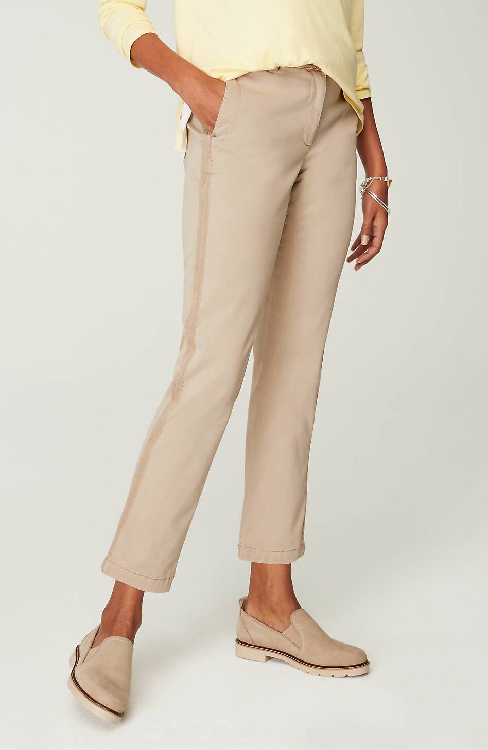 Sateen Slim-Leg Pants