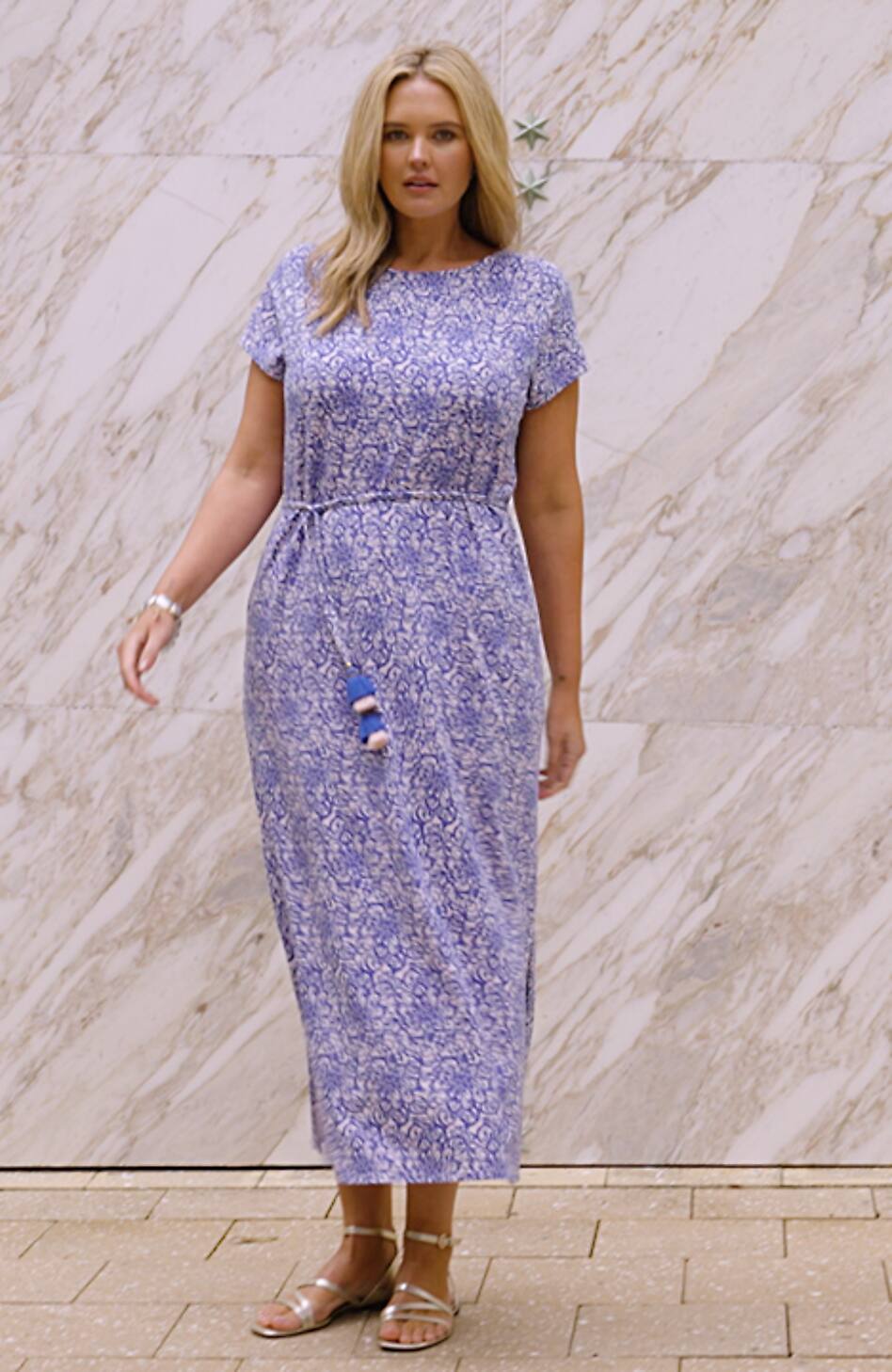 Cap-Sleeve Maxi Dress