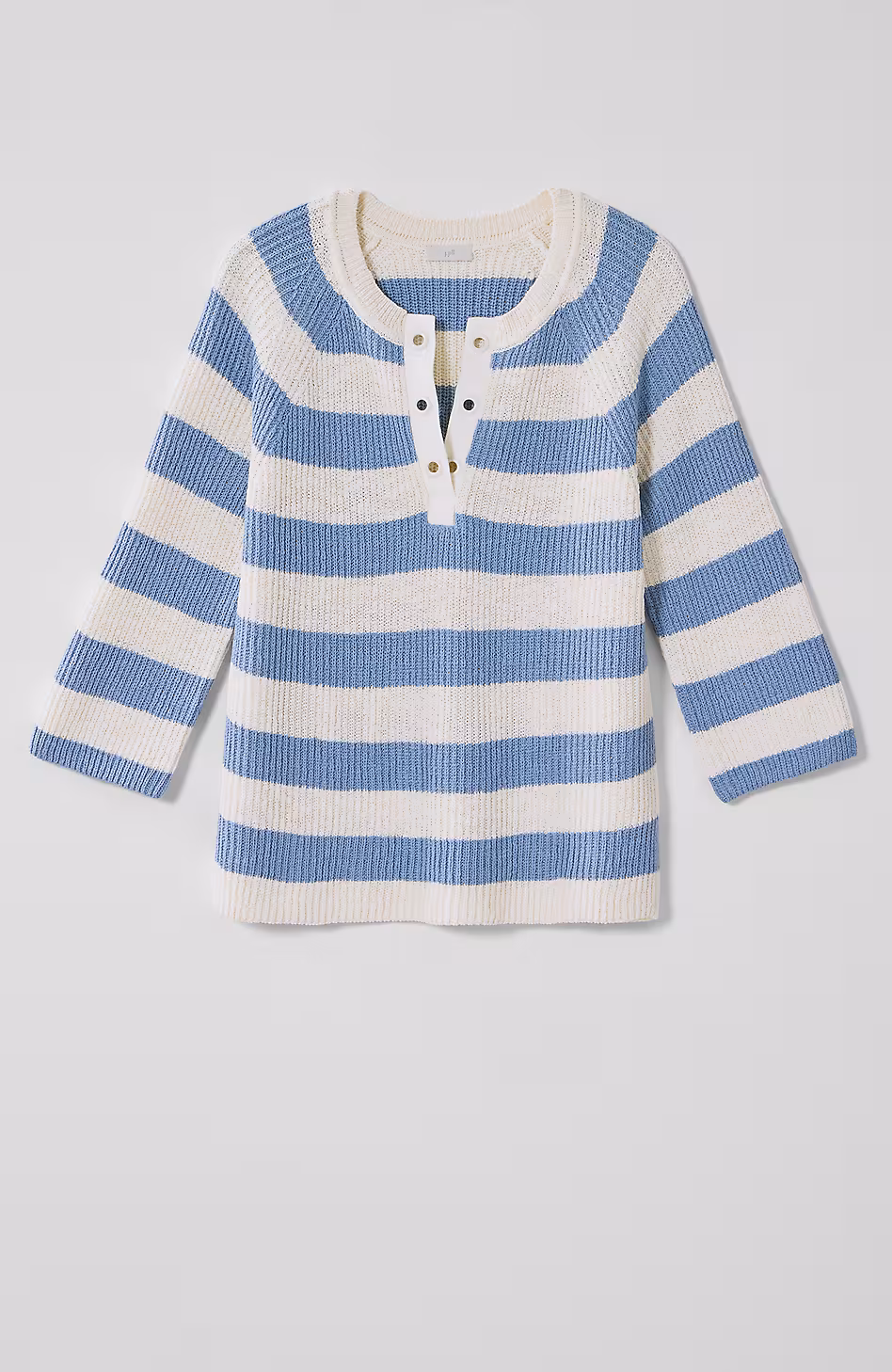 Split-Neck Ribbed Sweater