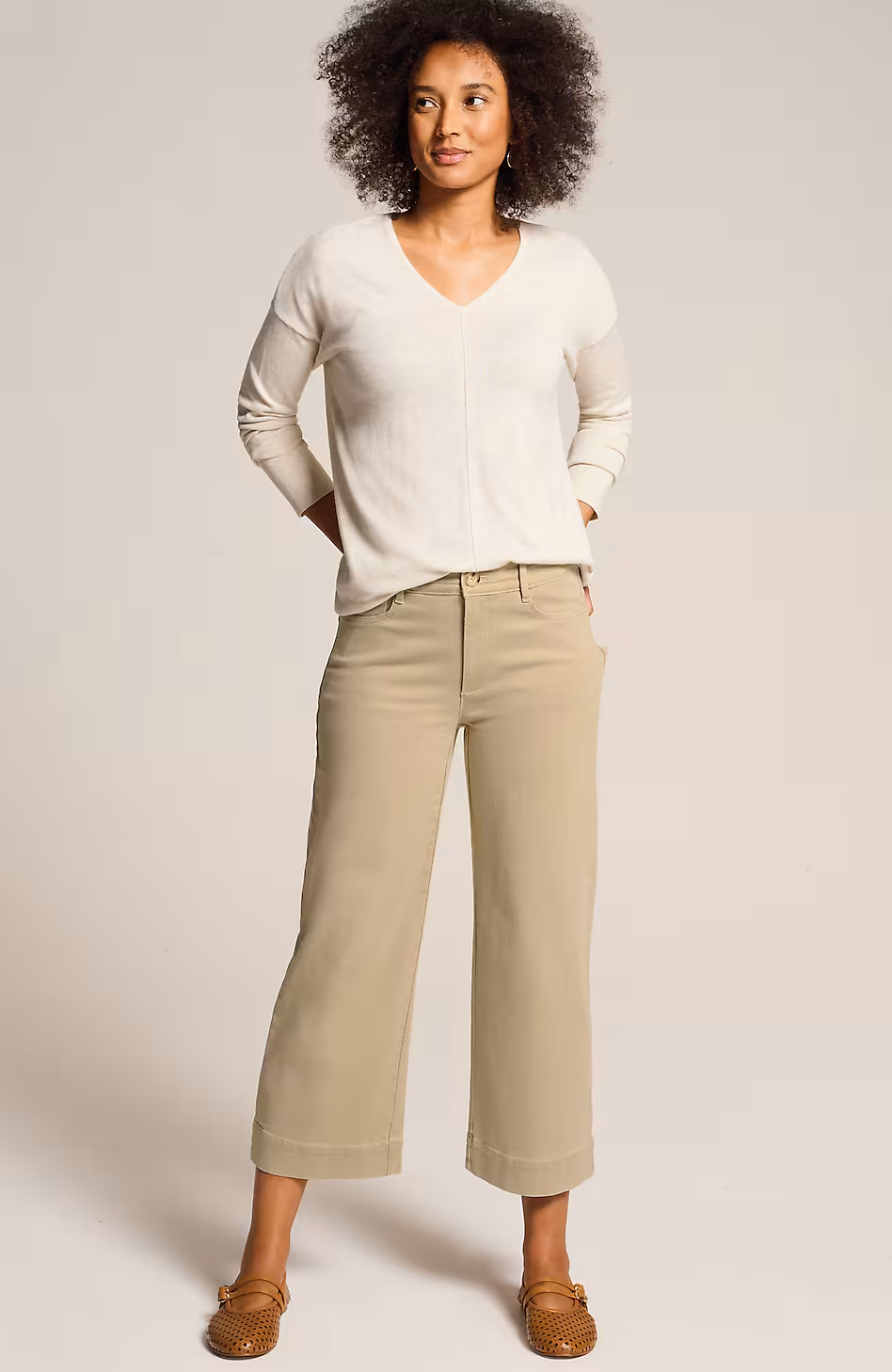 High-Rise Trapunto-Stitched Wide-Leg Jeans