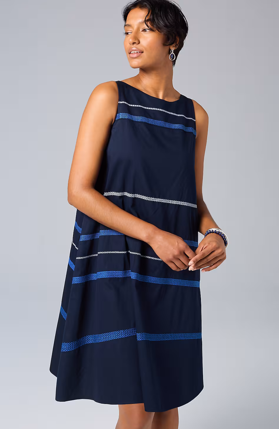 Embroidered Swing Dress