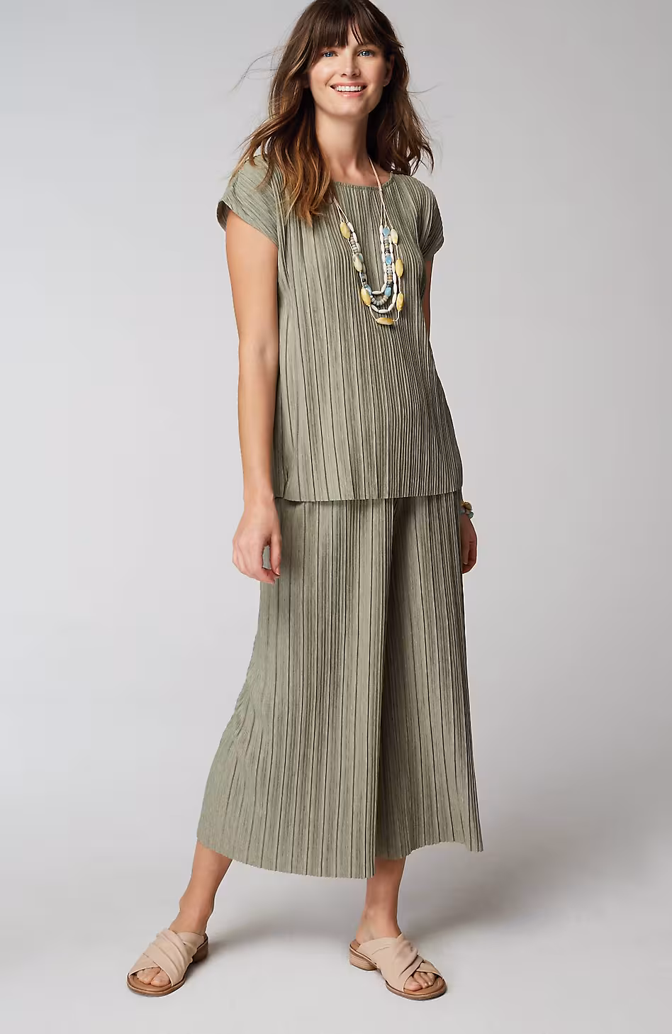 Pure Jill Pleated Dolman-Sleeve Top