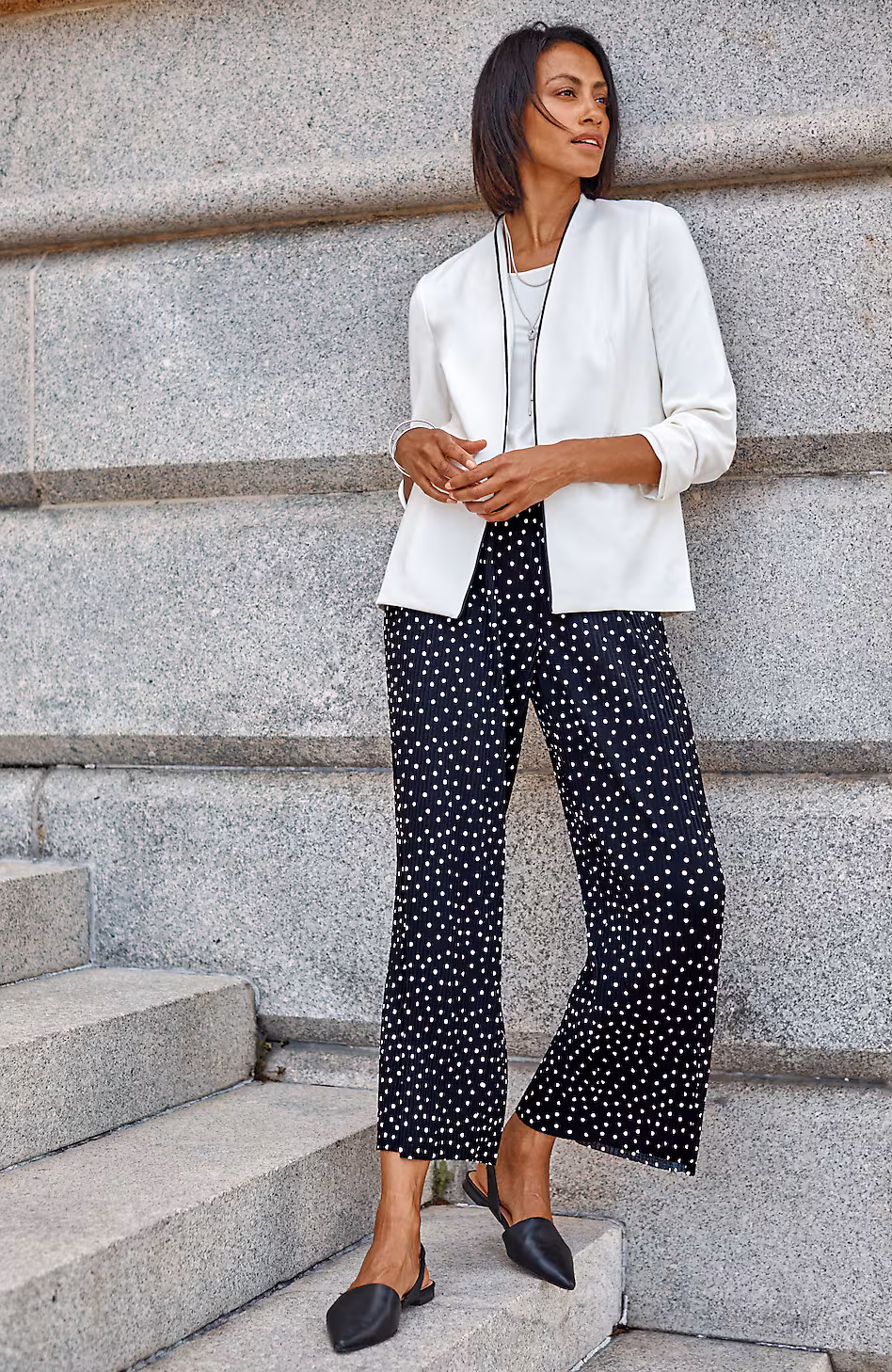 Wearever Plissé Wide-Leg Crops