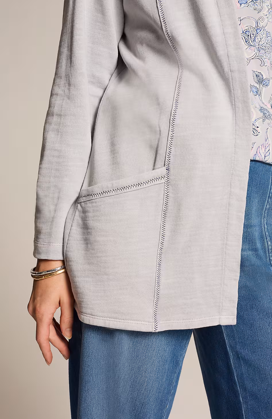 Pure Jill Tea-Dyed Hooded Jacket