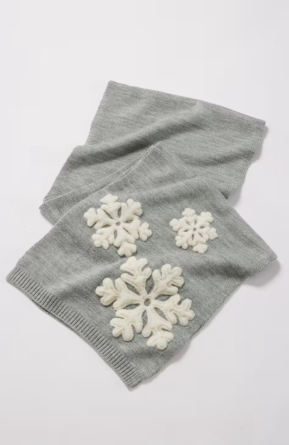 Needle-Felted Snowflake Scarf