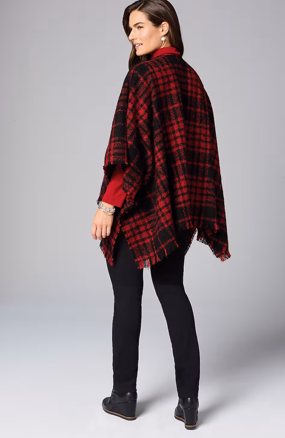 Cozy Plaid Blanket Ruana