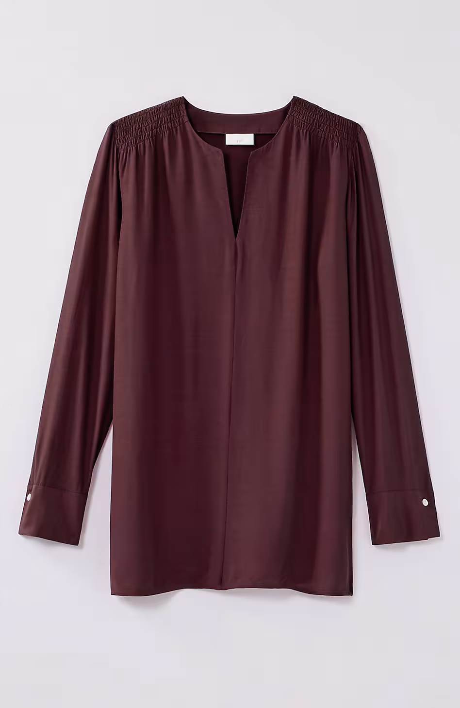 Smocked Split-Neck Tunic