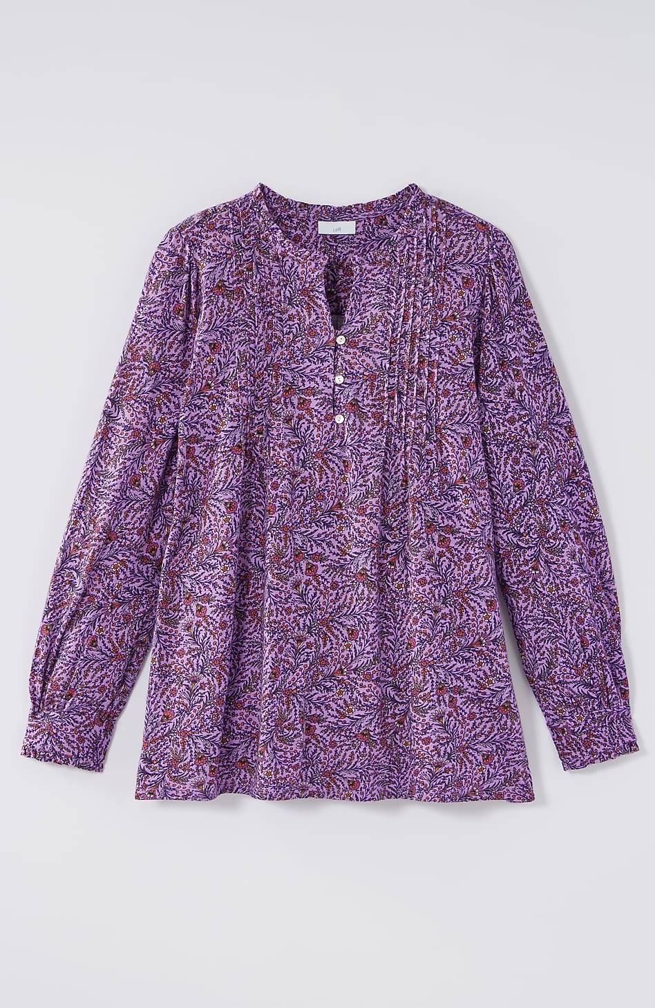 Ruffle-Trim Pintucked Tunic